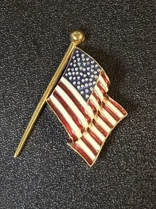 Broche patriótico vintage Boucher bandera americana prendedor CJ-J-6-14 - Imagen 1 de 4