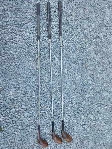 LYNX CLASSIC Oil Hardened Persimmon DRIVER + 3 & 4 & 1 WOOD SET Right Steel Reg - Picture 1 of 22