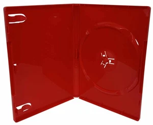 STANDARD Solid Glossy Red Color Single DVD Cases Lot - Afbeelding 1 van 3