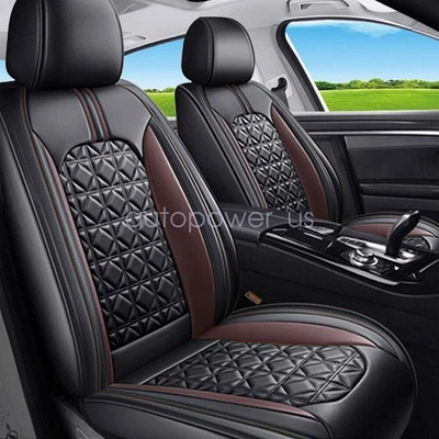 Car 5Seat Cover Faux Leather For Mercedes-Benz Full Set Front+Rear Pad Mat Black Foto 1 de 4