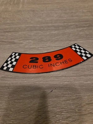 Calcomanía de filtro de aire para Ford Mustang 289 1965-1967 Foto 1 de 4