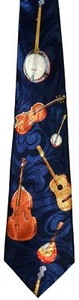 BANJO VIOLIN NECKTIE NEW TIE CELLO MANDOLIN STRING INSTRUMENT MUSIC BAND STUDENT - Picture 1 of 1