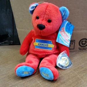 6T Kansas Bear Quarter Cuddlers por Mary Meyer Corp 8" rojo con etiquetas - Imagen 1 de 6