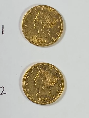 1880 S $5 Five Dollar Liberty Head Gold Half Eagle Cover
