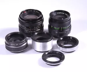 LOT M42 OBJECTIFS 35mm 28mm DOUBLEUR DE FOCALE BAGUE ALLONGE M42 JAPAN - Foto 1 di 7