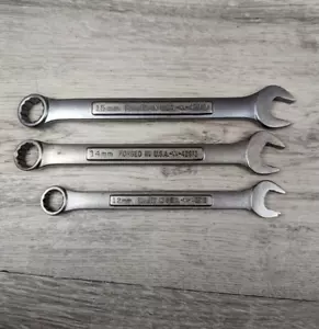 Craftsman VA 12, 14, 15mm Combination Wrench Bundle USA 42916 42918 24919 - Bild 1 von 2