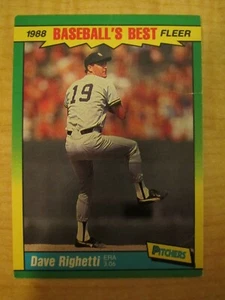 1988 Fleer Baseball's Best Sluggers vs Pitchers Dave Righetti #33 of 44 New York - Picture 1 of 2