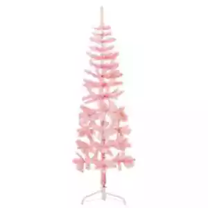 Künstlicher Halb-Weihnachtsbaum mit Ständer Schlank Rosa 180 cm - Bild 1 von 10