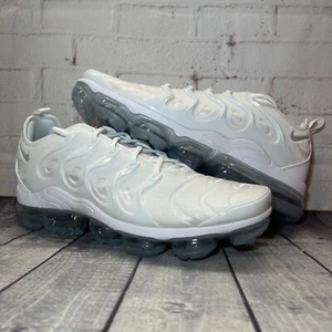 Nike Air Vapormax Plus Triple White Platinum Shoes 924453-100 Men’s Size 14 NEW - Picture 1 of 10