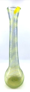 Cristalleria Europa Vase Yellow Signed 16" Studio Art Glass 2001 Vintage - Picture 1 of 7