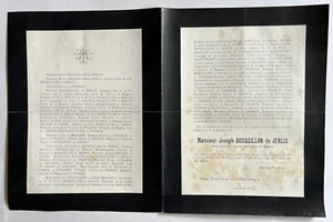 Bosquillon Jenlis Passage Faire Part Enlart Guemy Rocquigny Fayel Cassel 1922 - Picture 1 of 3