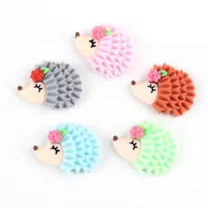 20 pcs Flat Back Hedgehogs Embellishments Resin Animals Cabochons Decors 30*24mm - Picture 1 of 7