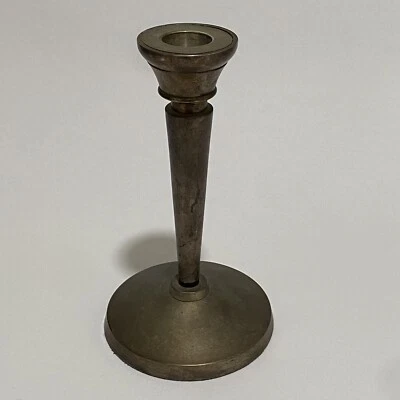 Pottery Barn 6.5" Metal Candle Holder Taper Gunmetal Gray - Image 1 of 4