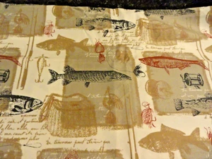 Neu 2 KISSENKOFFER SET ~ FISCH ~ Hütte ~ LODGE Wildnis Angeln burgunder schwarz hellbraun - Bild 1 von 4