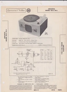 SAMS 1951 AIRCASTLE PHONO SCHEMATIC  WITH CHARTS AND DIAGRAMS FREE SHIP IN U.S - Picture 1 of 1