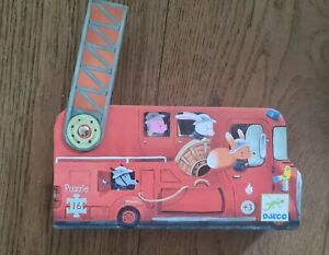 DJECO Puzzle The fire truck in Shaped Box