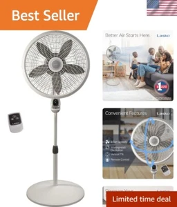 Elegant 18" Cyclone Pedestal Fan with Remote Control and Adjustable Height - Picture 1 of 13