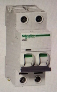 Schneider ACTI9 iC60H MINIATURE CIRCUIT BREAKER 2-Poles 415V D-Curve- 10A Or 16A - Picture 1 of 3