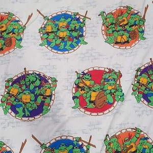 VTG 1990 Ninja Turtles Twin Sized Fitted Sheet - Picture 1 of 4