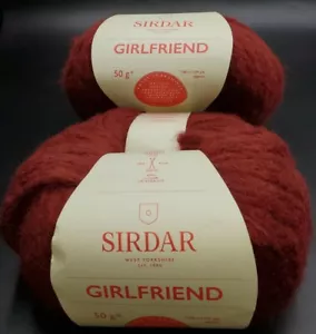 2 SKEINS/BALLS OF SIRDAR GIRLFRIEND YARN - COLOR #255 RED SOLE - Picture 1 of 4