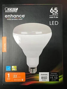 FEIT LED 65W Equivalent 850L Dimmable 2700K Soft White Bulb BR40DM/927CA Var - Picture 1 of 12