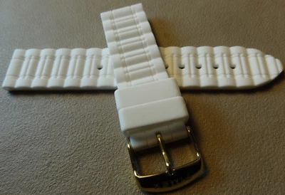 Moderno Timex T2N827 20mm Original Cronógrafo Blanco Deportivo Correa de Reloj de Goma   Foto 1 de 4