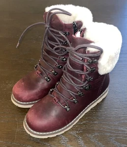 Botas impermeables de cuero para mujer Royal Canadian Cambridge usadas en excelente estado - Borgoña - 7 - Imagen 1 de 7