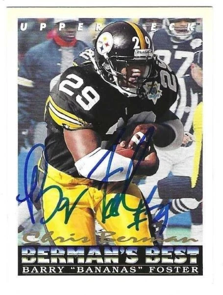 Signed BARRY FOSTER 1993 Upper Deck Pittsburgh Steelers card #435 w/Show Ticket - Image 1 of 1