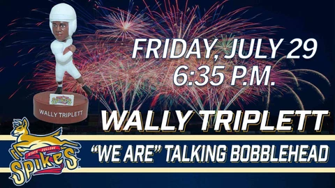 Wally Triplett State College Spikes SOUND CHIP Bobblehead SGA Penn State Legend Cover