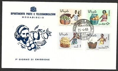 (BL) Capa de primeiro dia selo Somália 1968 4v - Imagem 1 de 2