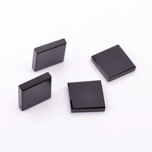 Cabujón plano de ónix negro forma cuadrada calidad AAA piedras preciosas sueltas para joyería - Imagen 1 de 20
