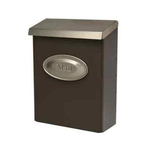 Wall Mount Mailboxes Classic Bronze And Satin Steel Locking Medium, Brand New - Picture 1 of 11