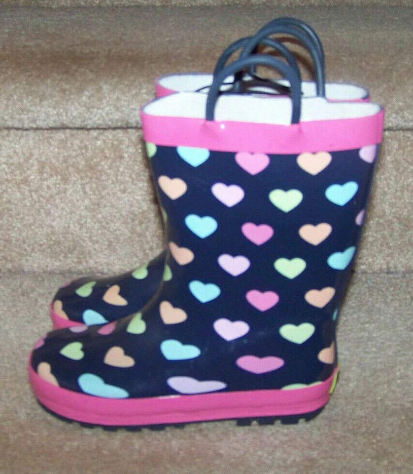 Nuevas Botas de Lluvia Impermeables para Niños Western Chief Talla 11/12 Azul Marino - Punto Corazón Fiesta Foto 1 de 1