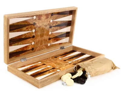 Wunderschöne Holz Backgammon Tavla Rosenholz Optik - Bild 1 von 4