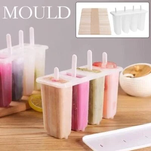 4 Cell Ice Cream Popsicle Mold DIY Ice Box Mold Ice Y2 Gadgets Tray Hot J3 D4P7 - Picture 1 of 24