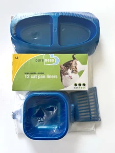 Pureness Large Cat Pan Liners, 12 Count in a set with food bowls - Picture 1 of 3