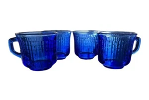 Tazzine da caffè o tazze da tè blu cobalto Forte Crisa Mexico vintage (set di quattro) - Foto 1 di 5