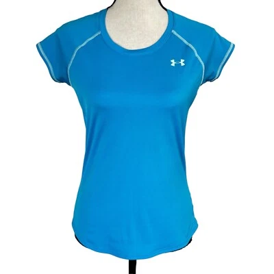 Under Armour Pequeño Semi-Ajustado Top Heat Gear Cuello Redondo Elástico Secado Rápido Para Mujer Foto 1 de 4