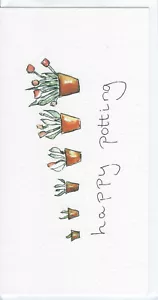 Tarjeta de felicitación Happy Potting - interior en blanco nueva en envoltura - Imagen 1 de 2