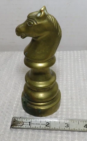 Antique Vintage Brass Horse Head Hitching Post Fence Topper 5.5" Cover