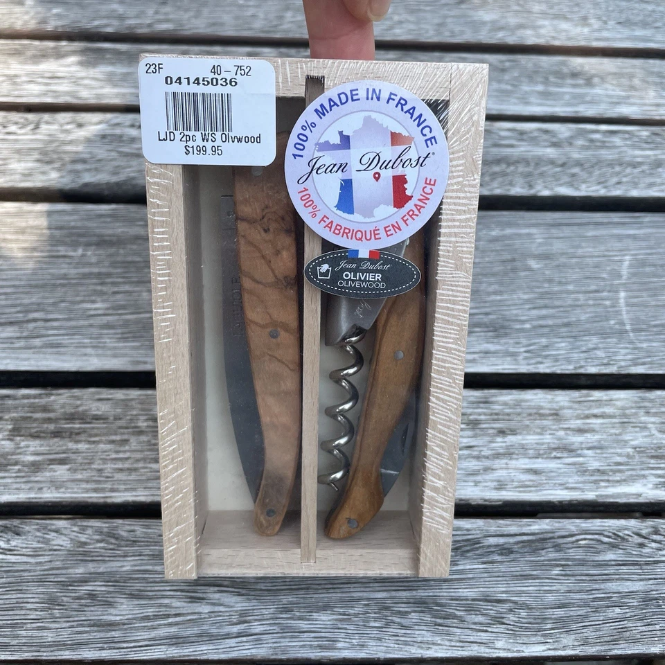 Williams Sonoma Laguiole Millesime 服务员开瓶器和口袋刀 Olivewood — 第 1/4 张图片