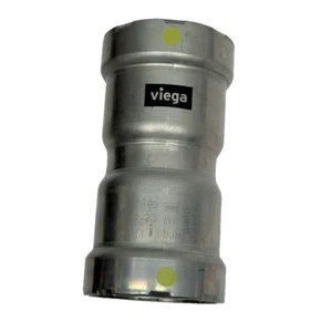 25021 Viega MegaPressG Coupling With Stop - Carbon Steel 1 1/2" X 1 1/2" P1 x P2 - Picture 1 of 7