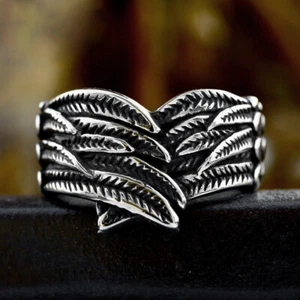 Anillo de Colección Cruz Alas de Ángel Acero Inoxidable Hombres Mujeres Moda Punk Motociclista Anillo - Imagen 1 de 4