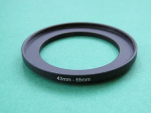 43mm-55mm Stepping Step Up Male-Female Filter Ring Adapter 43mm-55mm - Picture 1 of 2
