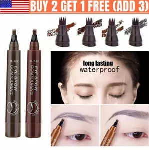 Microblading Eyebrow Pen Waterproof 3D Fork Tip Tattoo Long Last Eyebrow Pencil - Picture 1 of 17