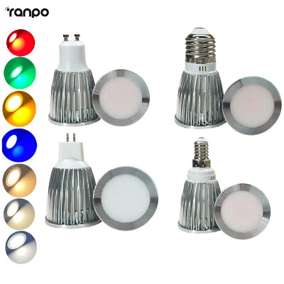 GU10 E27 E14 12W 9W 6W LED COB Strahlerbirne Rot Blau Grün Milchig Weiß Lampe GD - Bild 1 von 4