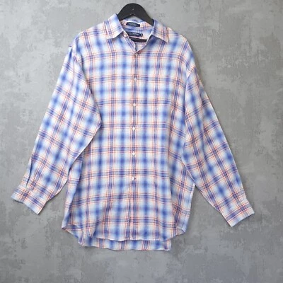 Daniel Cremieux Pure Linen Checked Linen Shirt Mens Classic Fit Medium  - Image 1 of 4