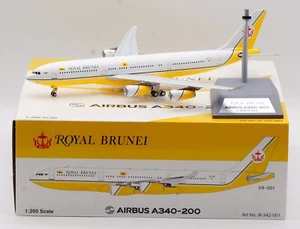 Modelos B 1:200 Royal Brunei Airbus A340-200 Diecast Aircraft Jet Modelo V8-001 - Imagen 1 de 14