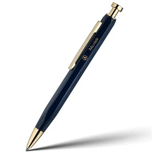 Pluma de Gel Azul MCNTEIK-Impresionante Pluma Click con Acabado Dorado 24K, Diseño Hexagonal... - Imagen 1 de 8
