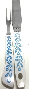Blaue Kornblume 2-teiliges Utensilien Set Edelstahl Vintage Fleischgabel/Glasur Streuer - Bild 1 von 6